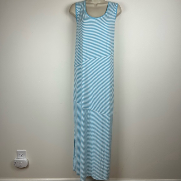 Chico’s Zenergy Dresses & Skirts - Chico’s Zenergy Pamela Aqua Striped Maxi Dress size 3 (XL/16) Athleisure